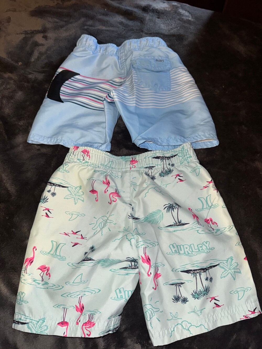 Hurley Boys Swim Trunks Size 5 Polyester Flamingo Print Beach Shorts